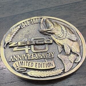 Zebco 40th Anniversary Limited Edition Belt Buckle - Gold